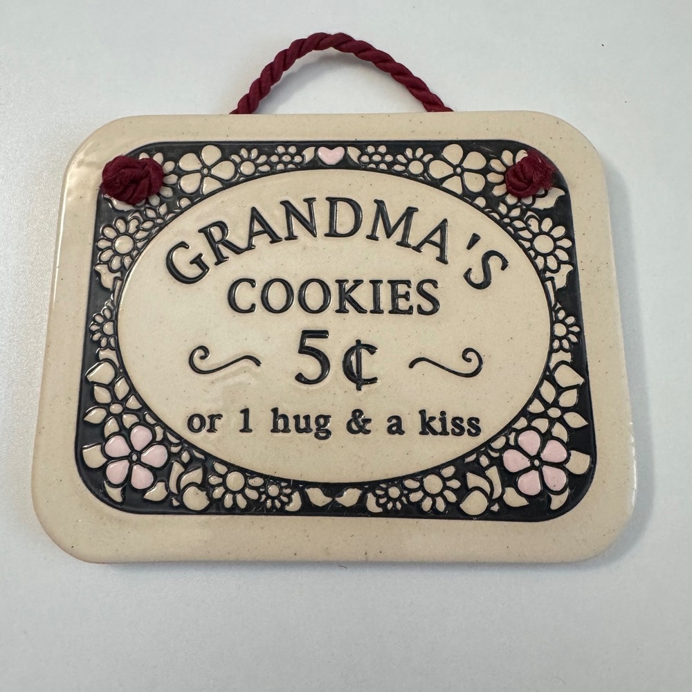 Trinity Pottery Handcrafted Ceramic Plaque Grandmas Cookies Wall Decor USA Made